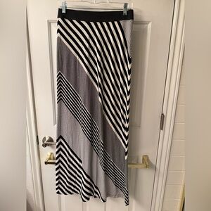 Striped Black and White Maxi Skirt